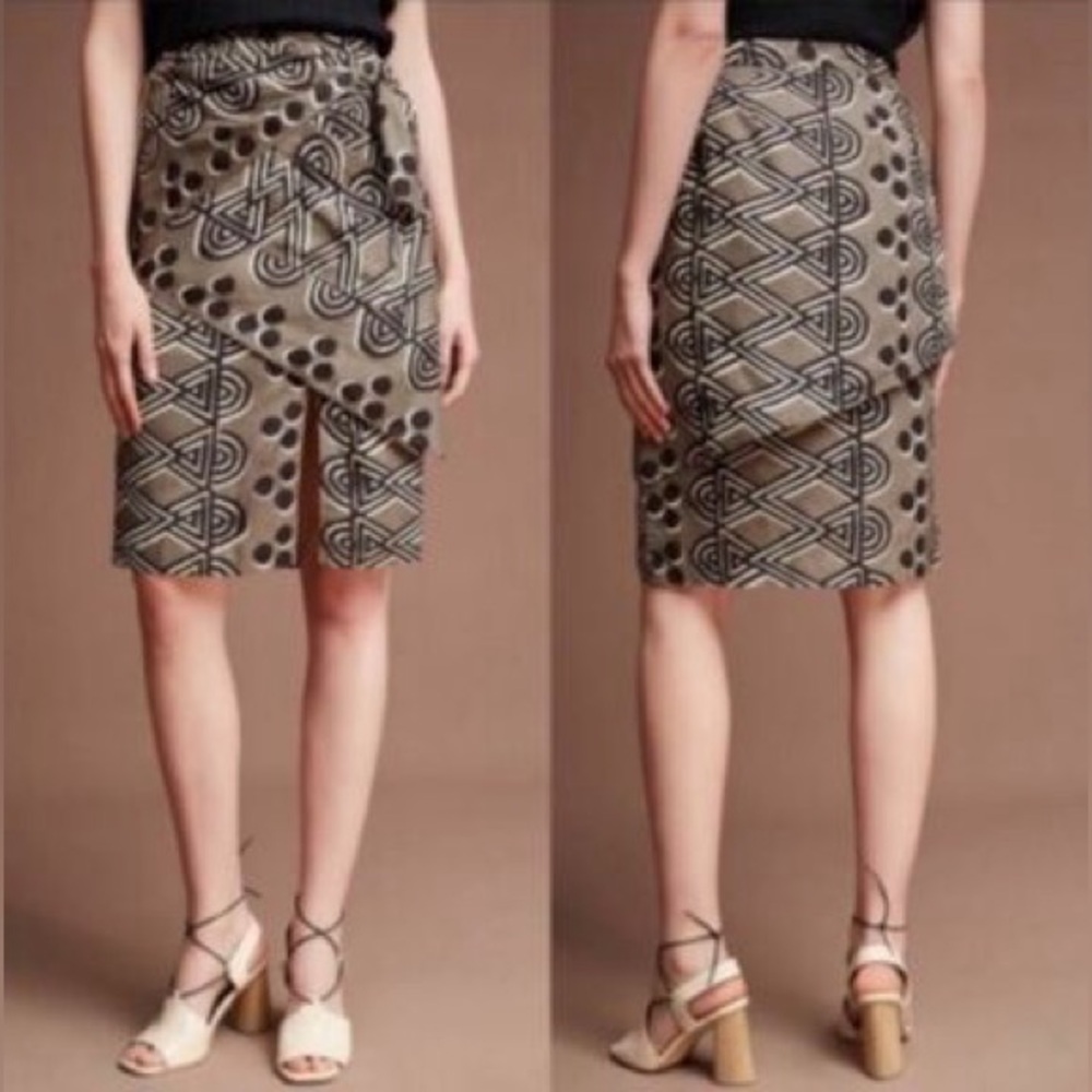 Anthropologie Maeve Edessa Wrap Pencil Skirt, Size 2 - Picture 2 of 11